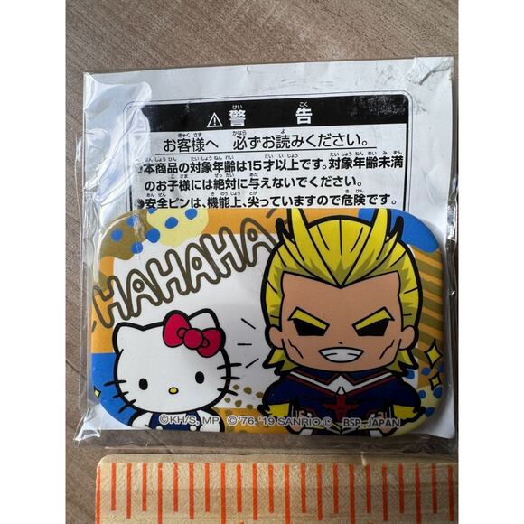 My Hero Academia Sanrio Pin Button Can Badge All Might Hello Kitty Todoroki Sam - Picture 2 of 4